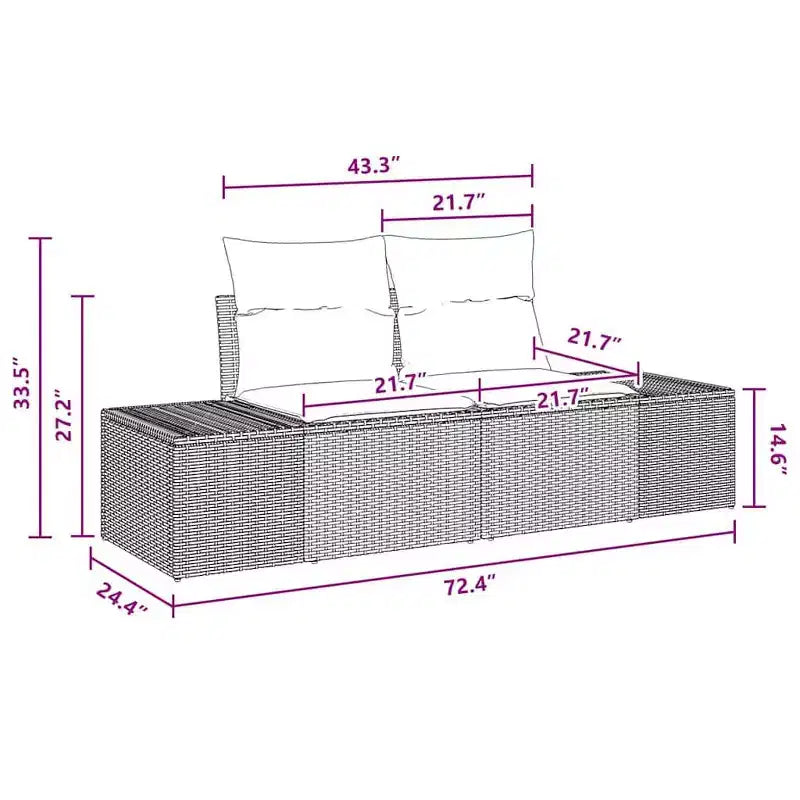 vidaXL Salon de jardin avec coussins 9 pcs Résine tressée marron