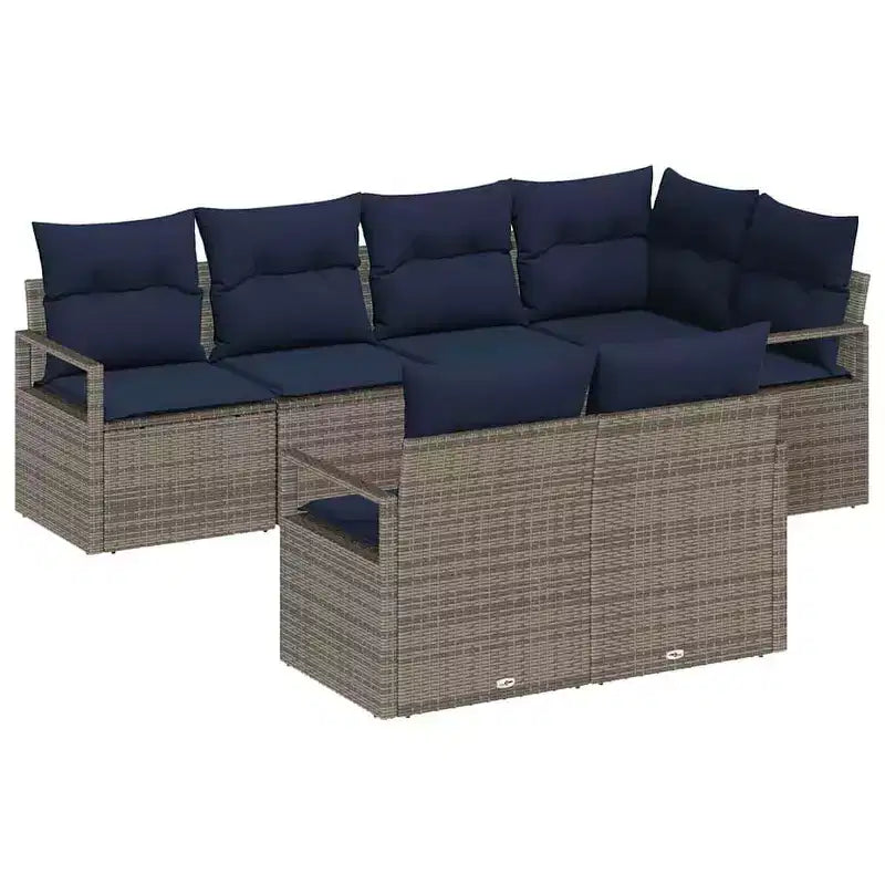 vidaXL Salon de jardin 7 pcs Marron Résine tressée