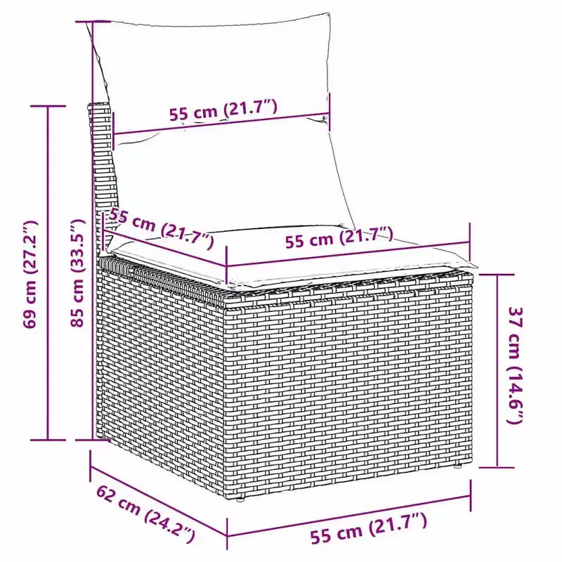 vidaXL Salon de jardin avec coussins 6 pcs Résine tressée marron