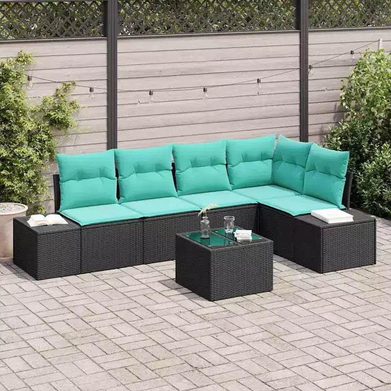 vidaXL Salon de jardin avec coussins 5 pcs Résine tressée