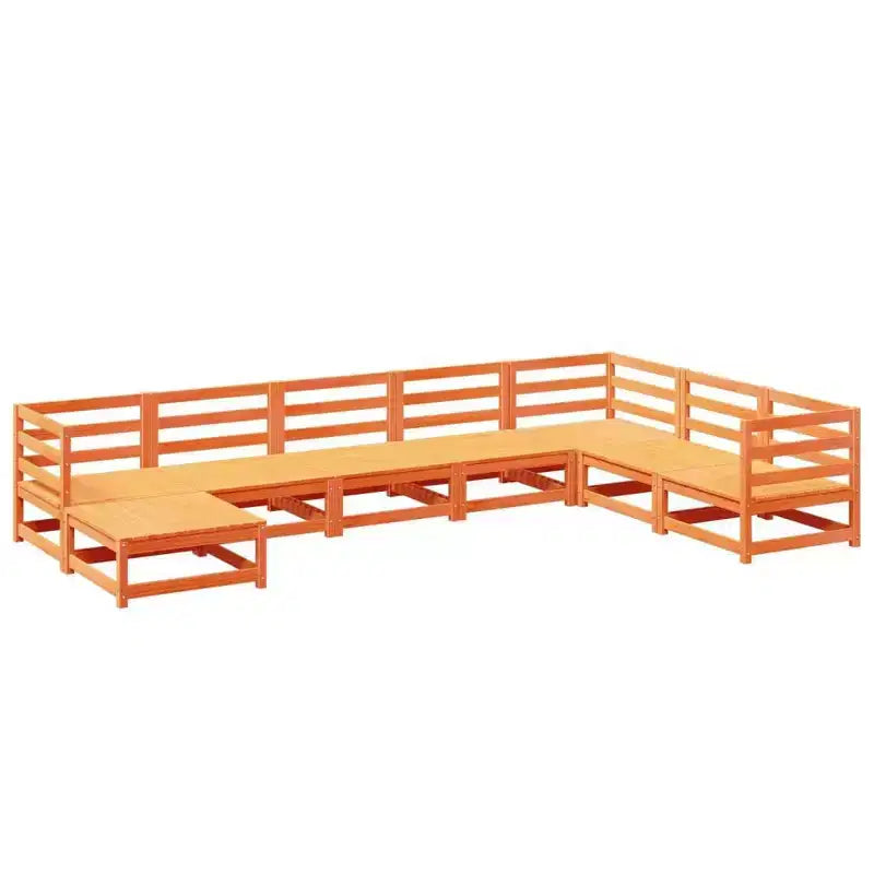 vidaXL Salon de jardin 8 pièces en bois de pin massif avec canapé modulable