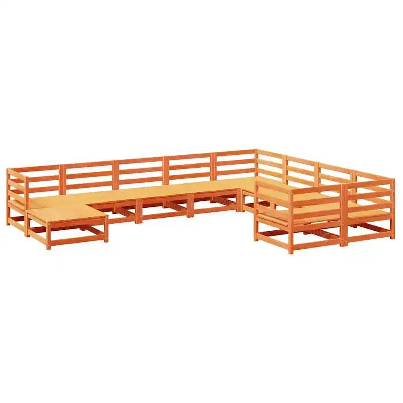 vidaXL Salon de jardin en pin massif Grand modulable - Pin naturel sans coussin