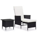 vidaXL Patio Furniture Set 2 Piece Sofa Chair with Coffee Table Poly Rattan