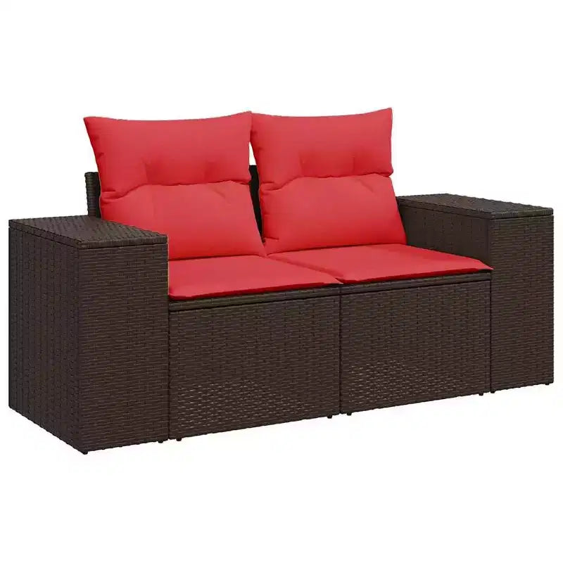 vidaXL Salon de jardin en rotin PE, acier poudré, tissu