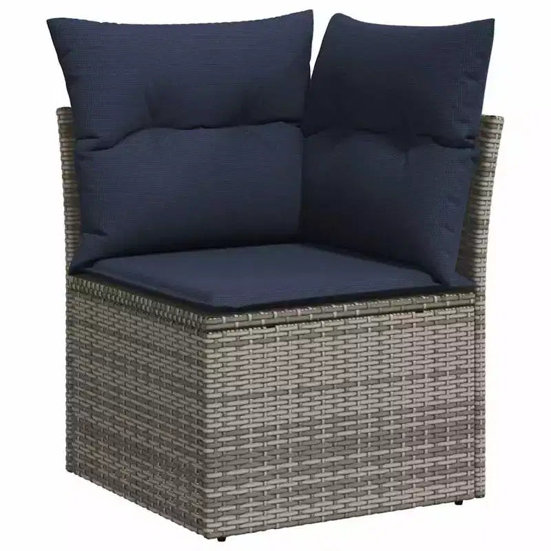 vidaXL Salon de jardin en rotin PE, acier poudré, tissu