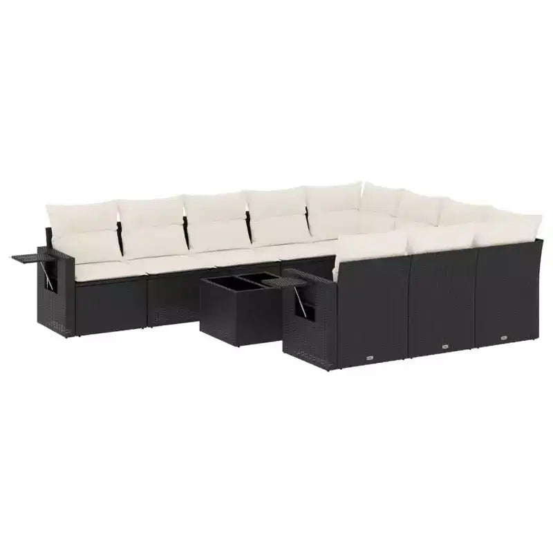 vidaXL 11 Piece Patio Sofa Set with Cushions Poly Rattan