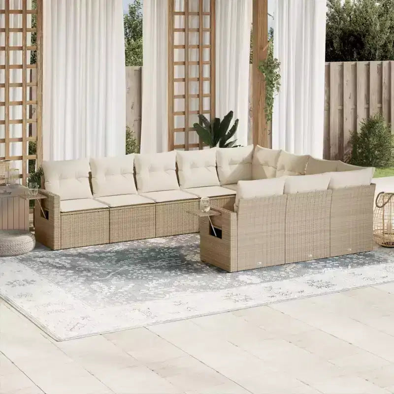 vidaXL Salon de jardin 11 pièces en résine tressée avec coussins