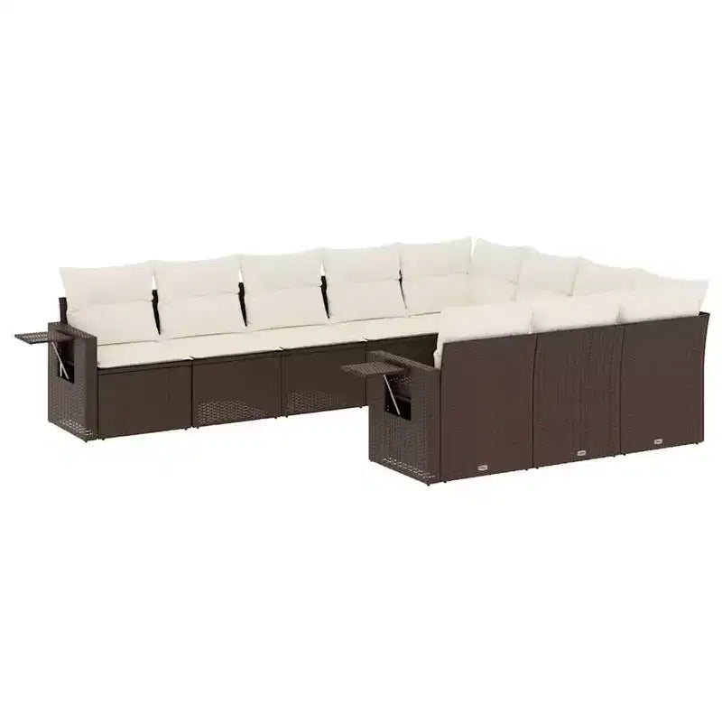 vidaXL Salon de jardin 11 pièces en résine tressée avec coussins