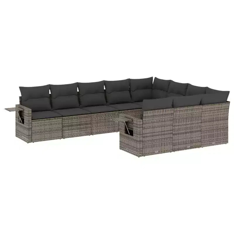 vidaXL Salon de jardin 11 pièces en résine tressée avec coussins