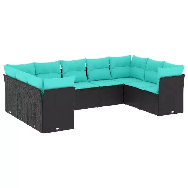 vidaXL Salon de jardin 10 pcs avec coussins Résine tressée