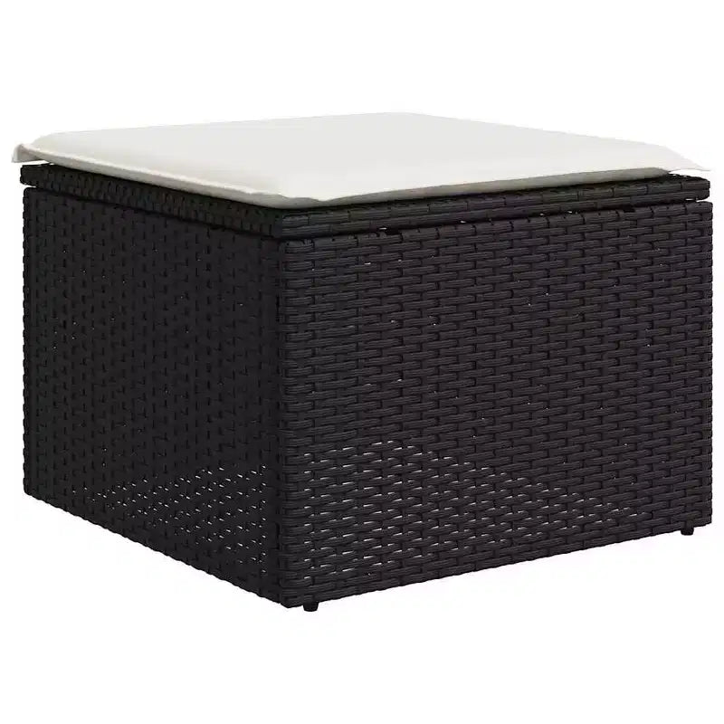 vidaXL Ensemble de canapés de jardin 4 pièces avec coussins résine tressée noir
