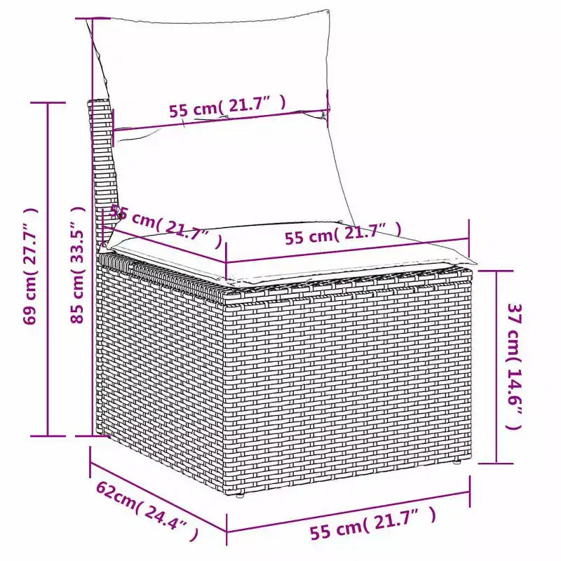 vidaXL Ensemble de canapé de jardin 7 pièces avec coussins résine tressée
