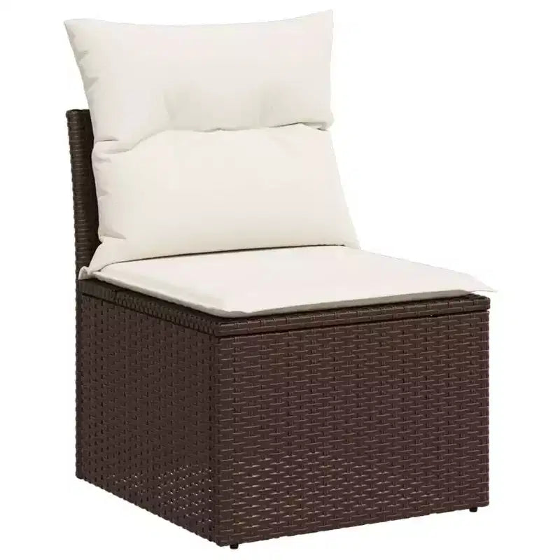 vidaXL Salon de jardin 5 pièces avec coussins en résine tressée