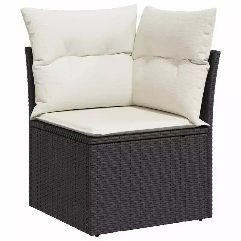 vidaXL Salon de jardin 7 places avec coussins en rotin synthétique marron