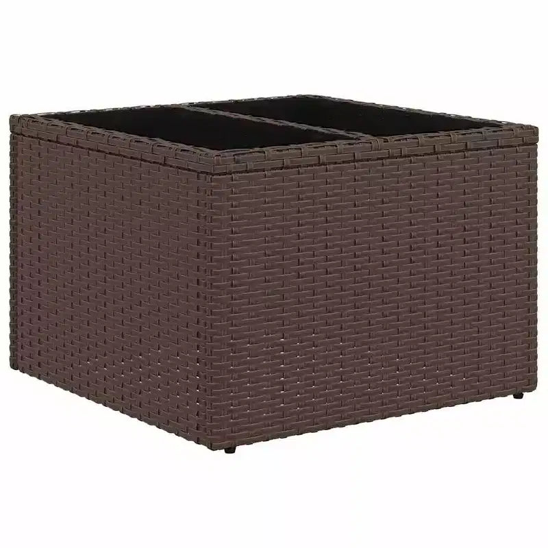 vidaXL Salon de jardin 7 places avec coussins en rotin synthétique marron