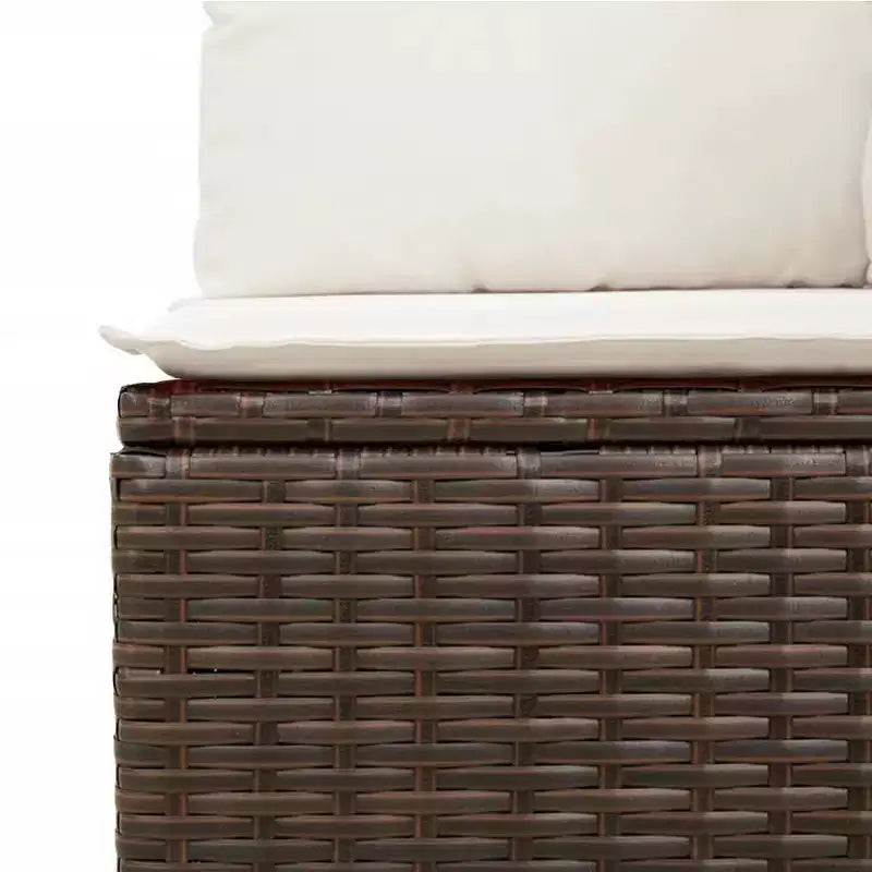 vidaXL Salon de jardin 7 places avec coussins en rotin synthétique marron