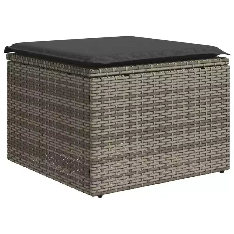 vidaXL Salon de jardin 7 pièces avec coussins, résine tressée gris