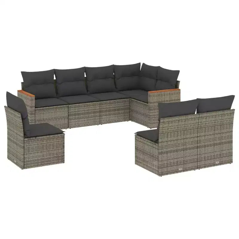 vidaXL Salon de jardin 8 pièces en résine tressée avec coussins
