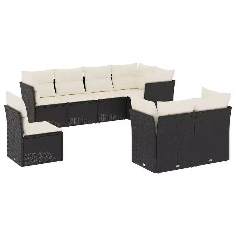vidaXL Salon de jardin en rotin, Coussins