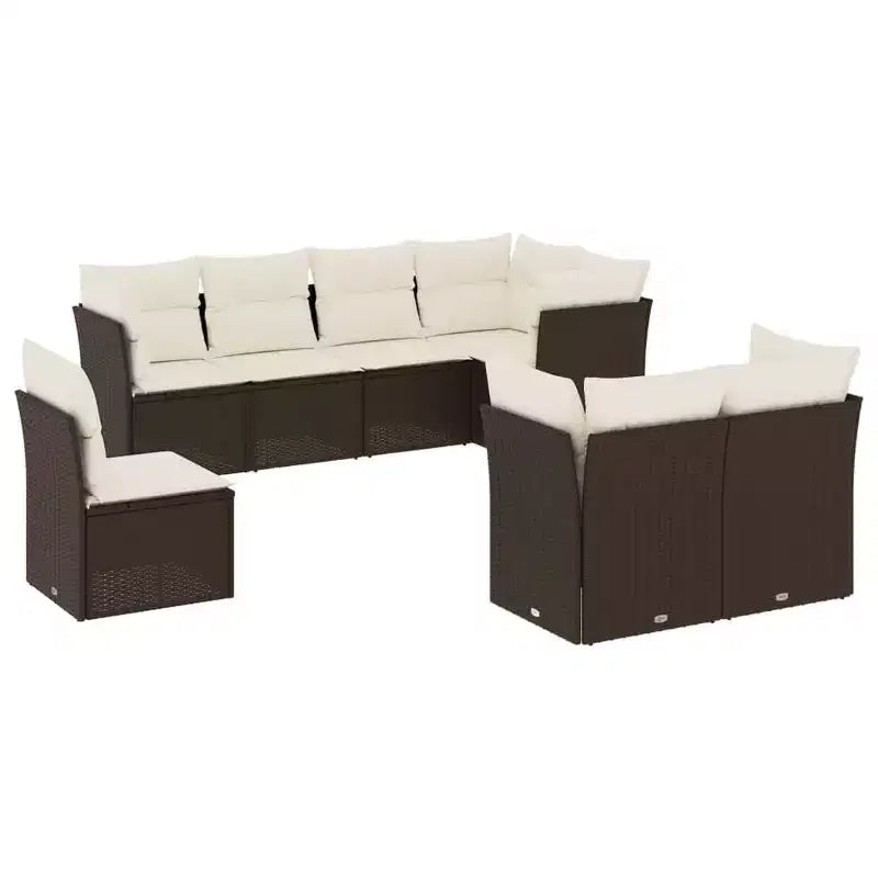 vidaXL Salon de jardin en rotin, Coussins