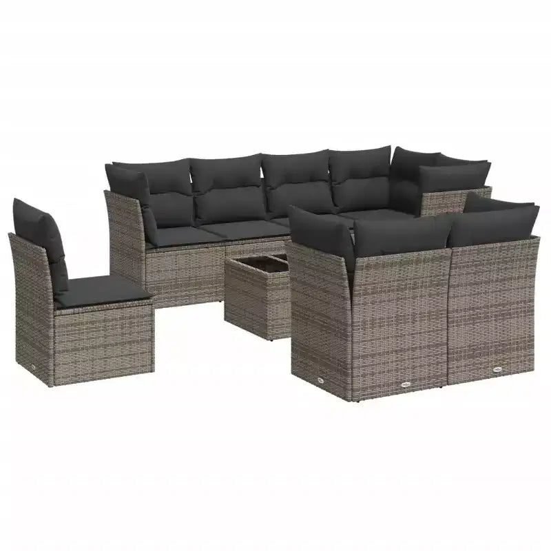vidaXL Salon de jardin en rotin, Coussins