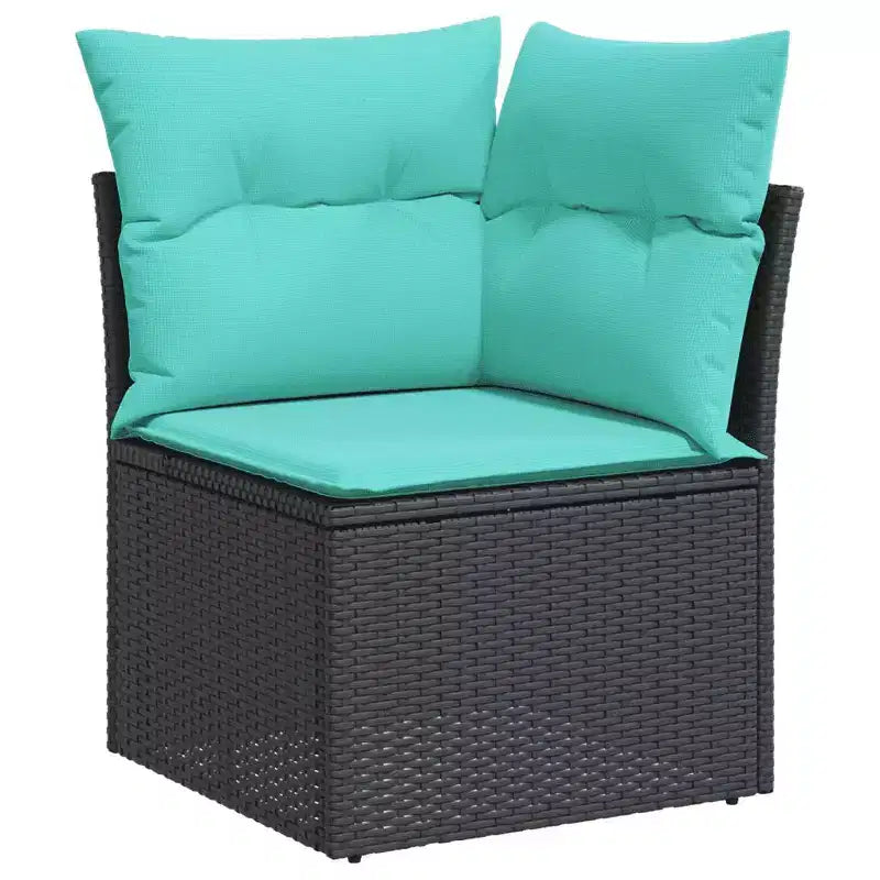 vidaXL Salon de jardin avec coussins, table et canapés 6 pièces en résine tressée