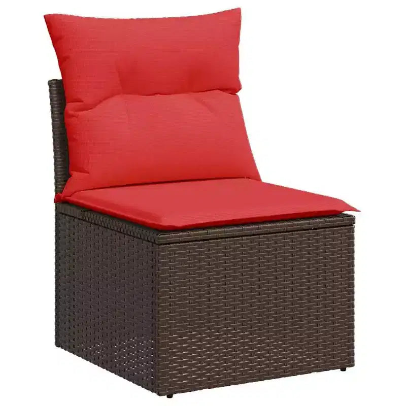 vidaXL Salon de jardin avec coussins, table et canapés 6 pièces en résine tressée