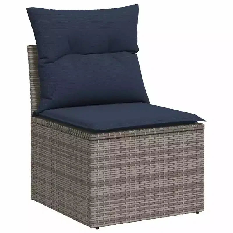vidaXL Salon de jardin avec coussins en résine tressée et acacia