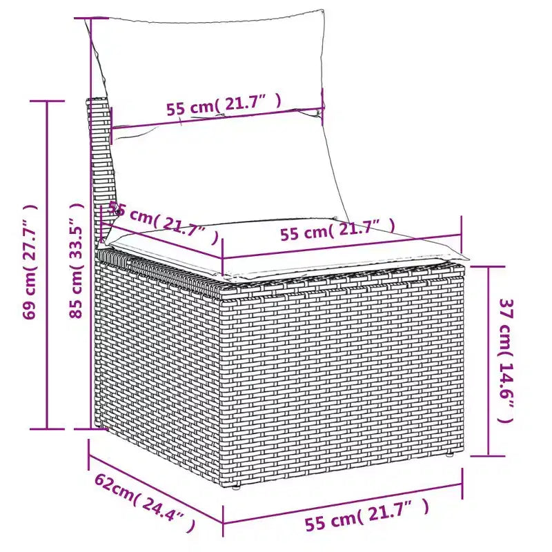 vidaXL Salon de jardin avec coussins, mobilier d'extérieur 5 pièces en poly rotin