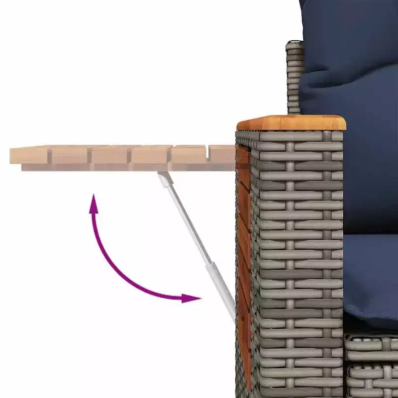 vidaXL Ensemble de canapés de jardin 7 pièces avec coussins en rotin synthétique gris (États-Unis seulement)