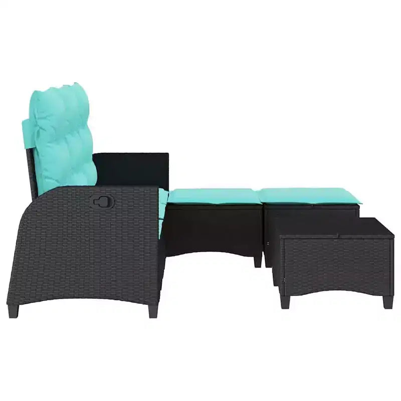 vidaXL Ensemble de canapés de jardin 3 pièces avec coussins Canapé d'angle en poly rotin