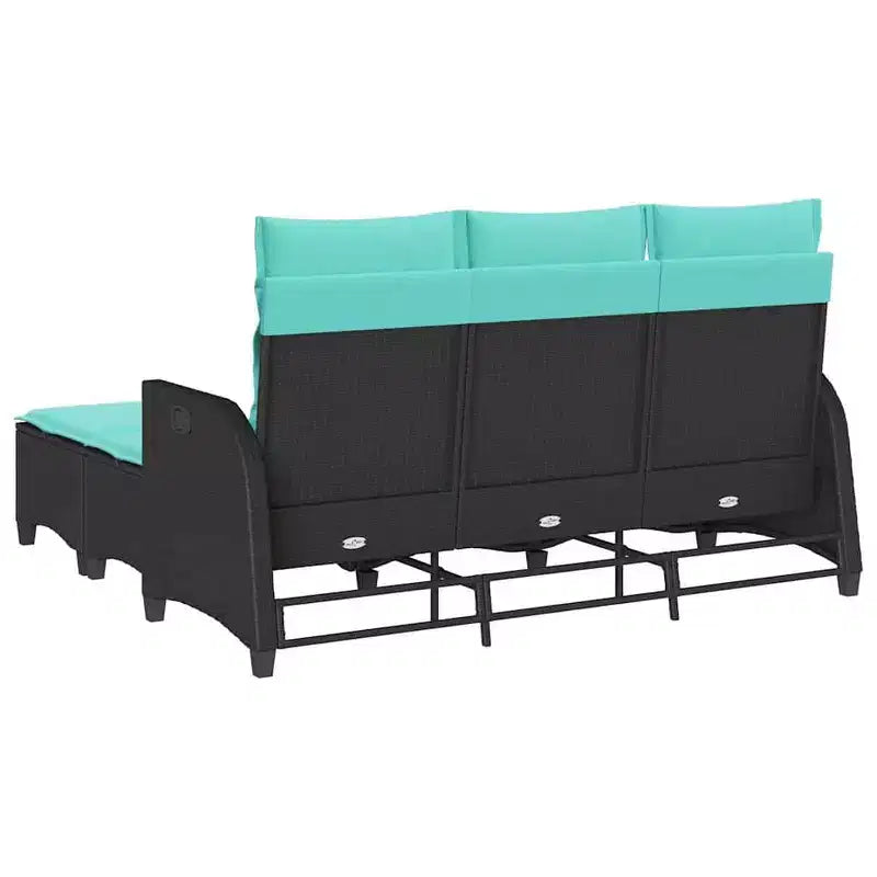 vidaXL Ensemble de canapés de jardin 3 pièces avec coussins Canapé d'angle en poly rotin