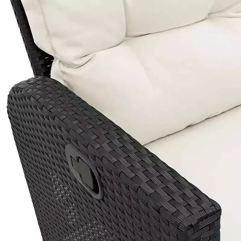 vidaXL Ensemble de canapés de jardin 3 pièces avec coussins Canapé d'angle en poly rotin