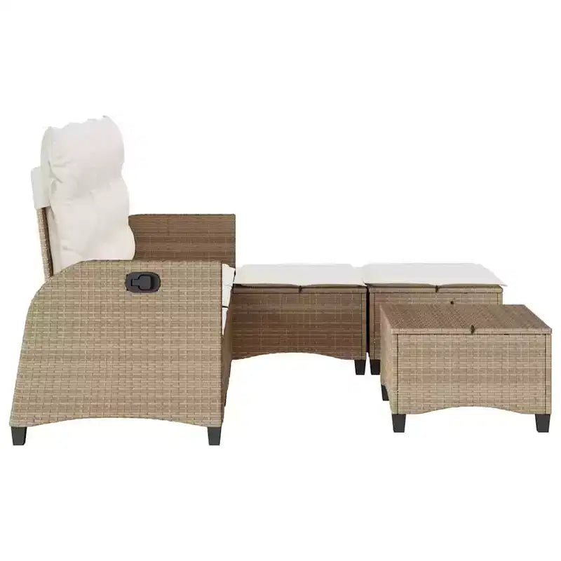 vidaXL Ensemble de canapés de jardin 3 pièces avec coussins Canapé d'angle en poly rotin