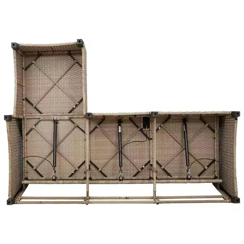 vidaXL Ensemble de canapés de jardin 3 pièces avec coussins Canapé d'angle en poly rotin