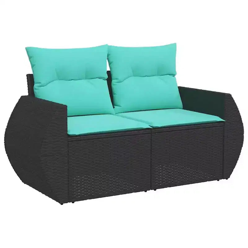 vidaXL Salon de jardin avec coussins, canapés modulaires 8 pièces en rotin synthétique