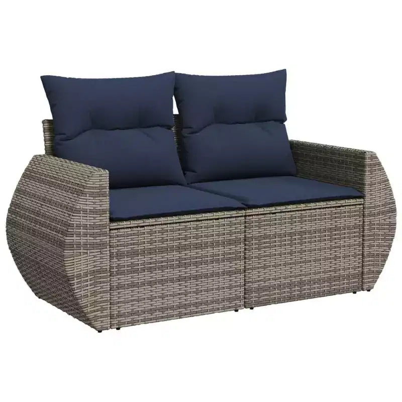 vidaXL Salon de jardin avec coussins, canapés modulaires 8 pièces en rotin synthétique