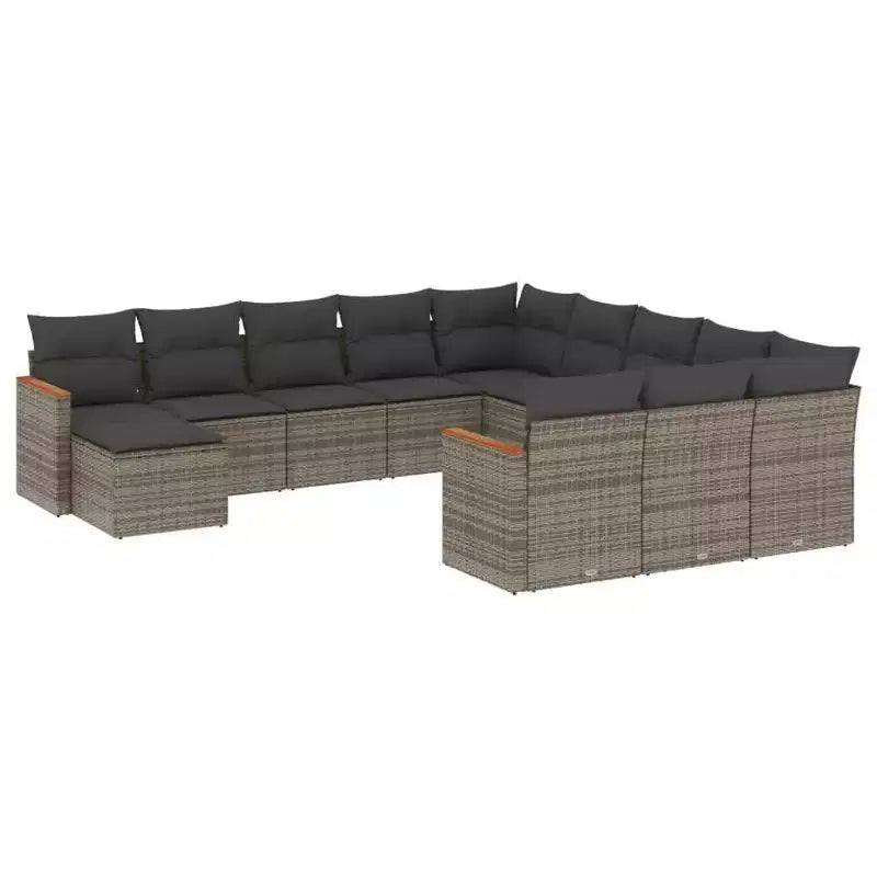 vidaXL 12 Piece Patio Sofa Set with Cushions Poly Rattan