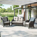 UPTIOT Outdoor Loveseat Set with Ergonomic Armchairs & Water-Resistant Design
