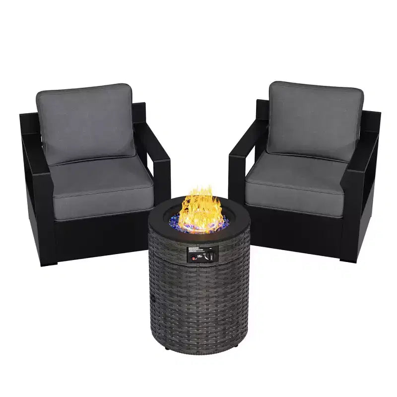 Fauteuils de jardin en aluminium UPTIOT avec bras et foyer intégré