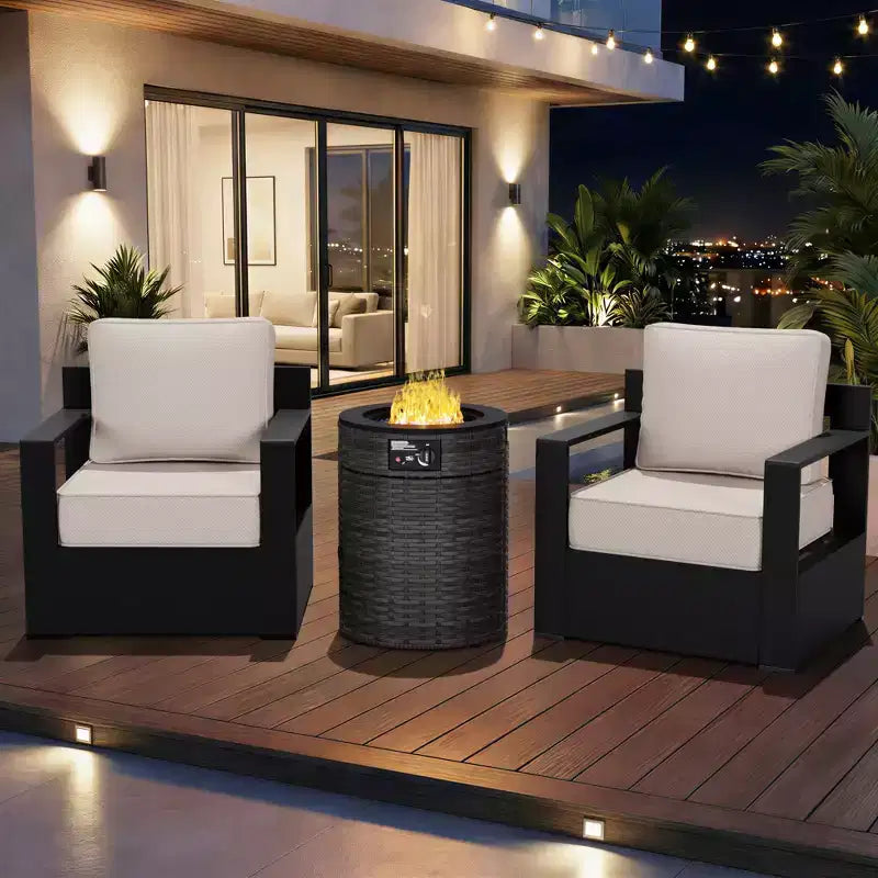 Fauteuils de jardin en aluminium UPTIOT avec bras et foyer intégré
