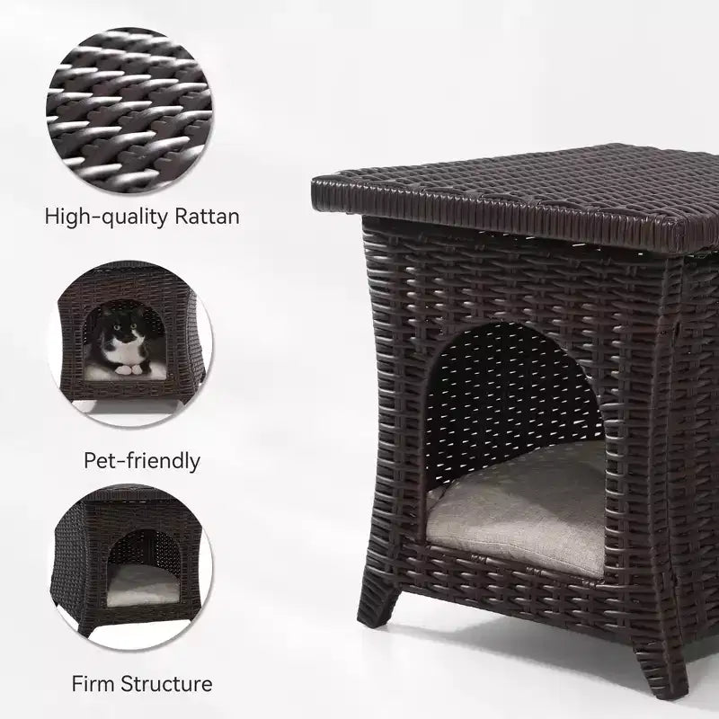 Ensemble de chaises de patio en rotin de qualité supérieure UPTIOT avec table basse pour espaces extérieurs adaptés aux animaux de compagnie