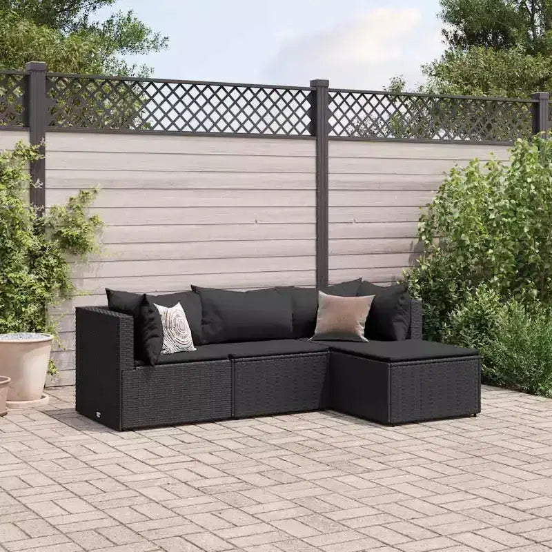 vidaXL Salon de jardin avec coussins en résine tressée