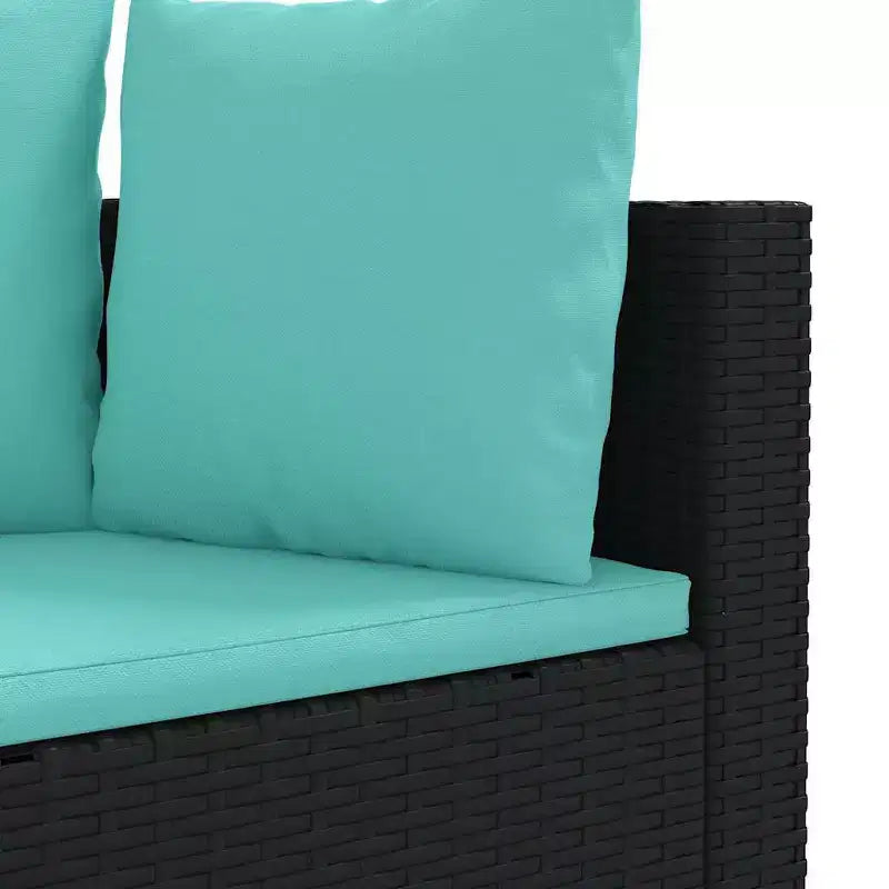 vidaXL Salon de jardin d'angle en rotin avec coussins - Divers coloris