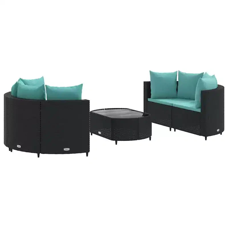 vidaXL Salon de jardin d'angle en rotin avec coussins - Divers coloris
