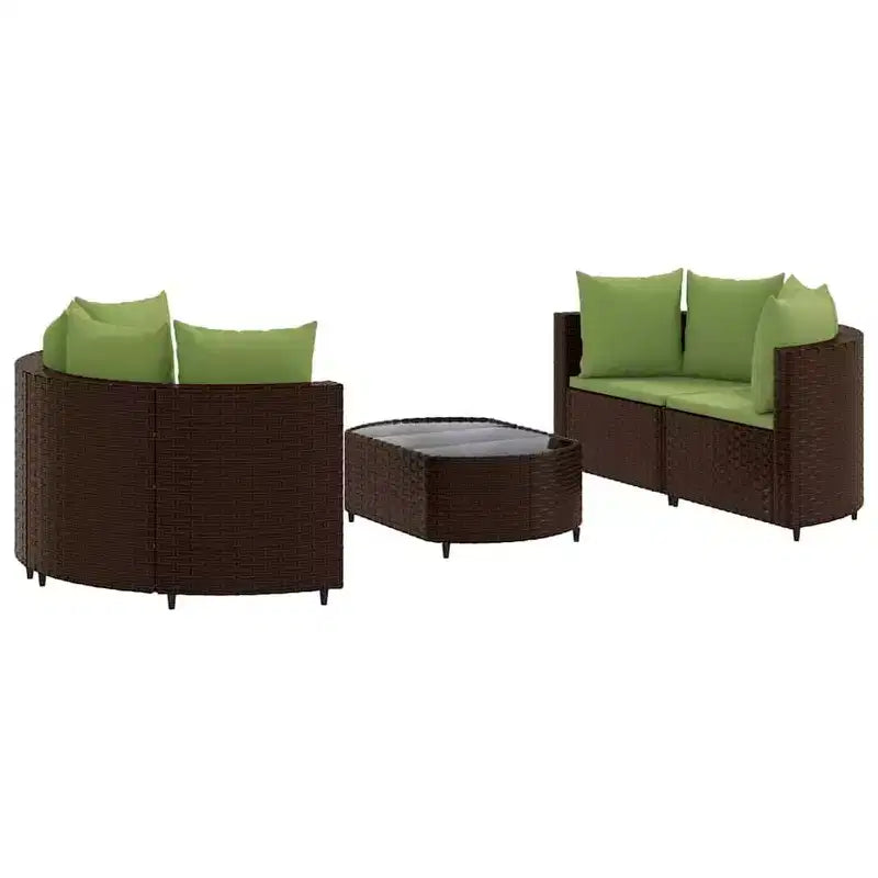 vidaXL Salon de jardin d'angle en rotin avec coussins - Divers coloris