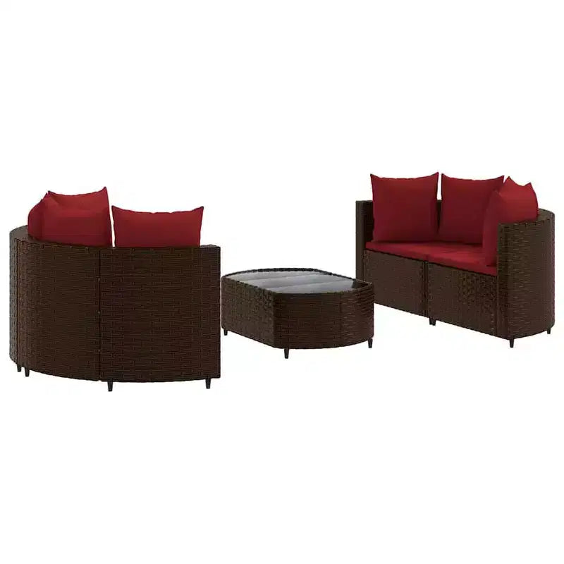 vidaXL Salon de jardin d'angle en rotin avec coussins - Divers coloris