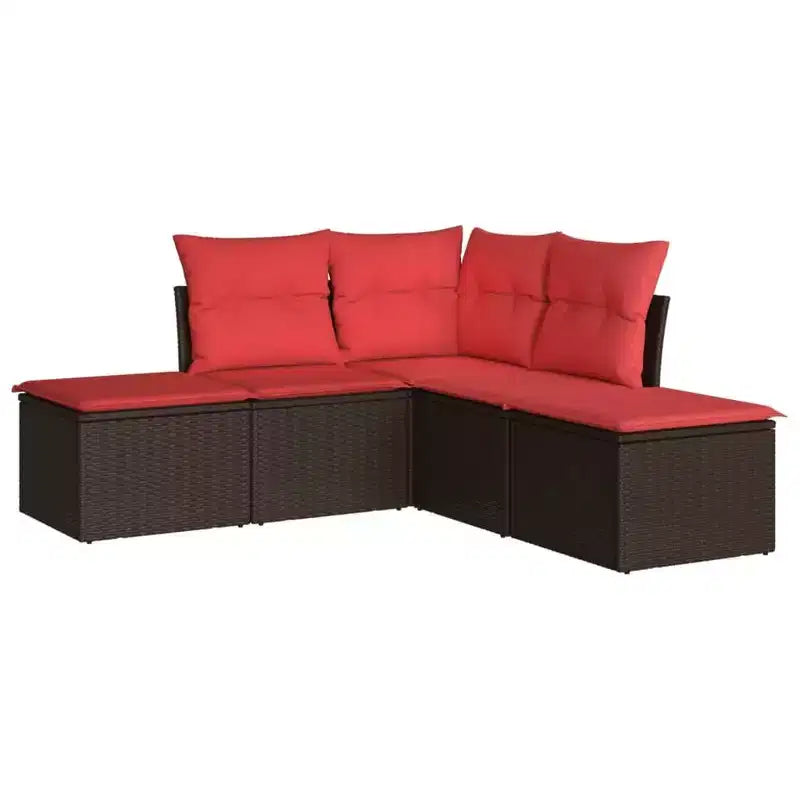vidaXL Salon de jardin modulable en poly rotin