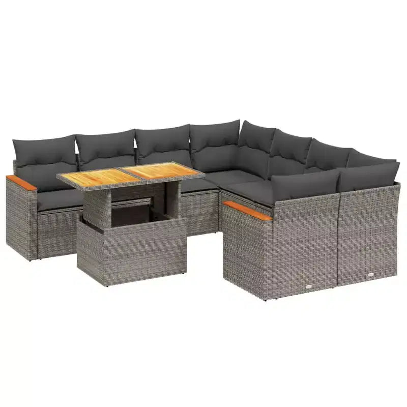 vidaXL Salon de jardin avec coussins de différentes couleurs et options de rangement