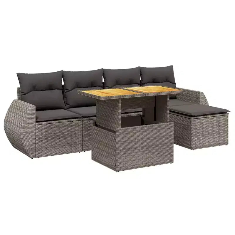vidaXL Salon de jardin - Canapé d'extérieur modulable avec coussins